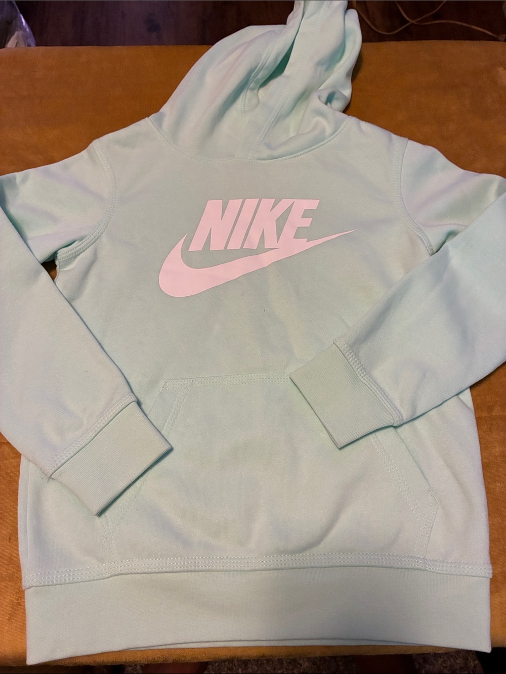 Nike Light Mint Hoodie with Pale Pink Logo